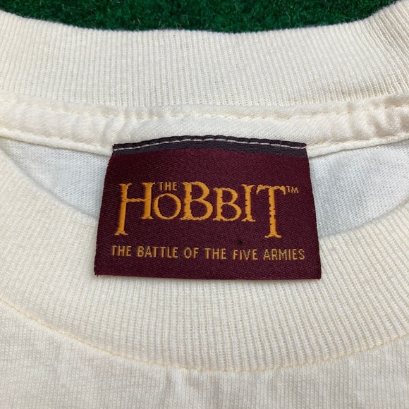 Vintage The Hobbit Shirt Mens M White 2014 Battle Of Five Armies Movie Promo Tee - Picture 4 of 9
